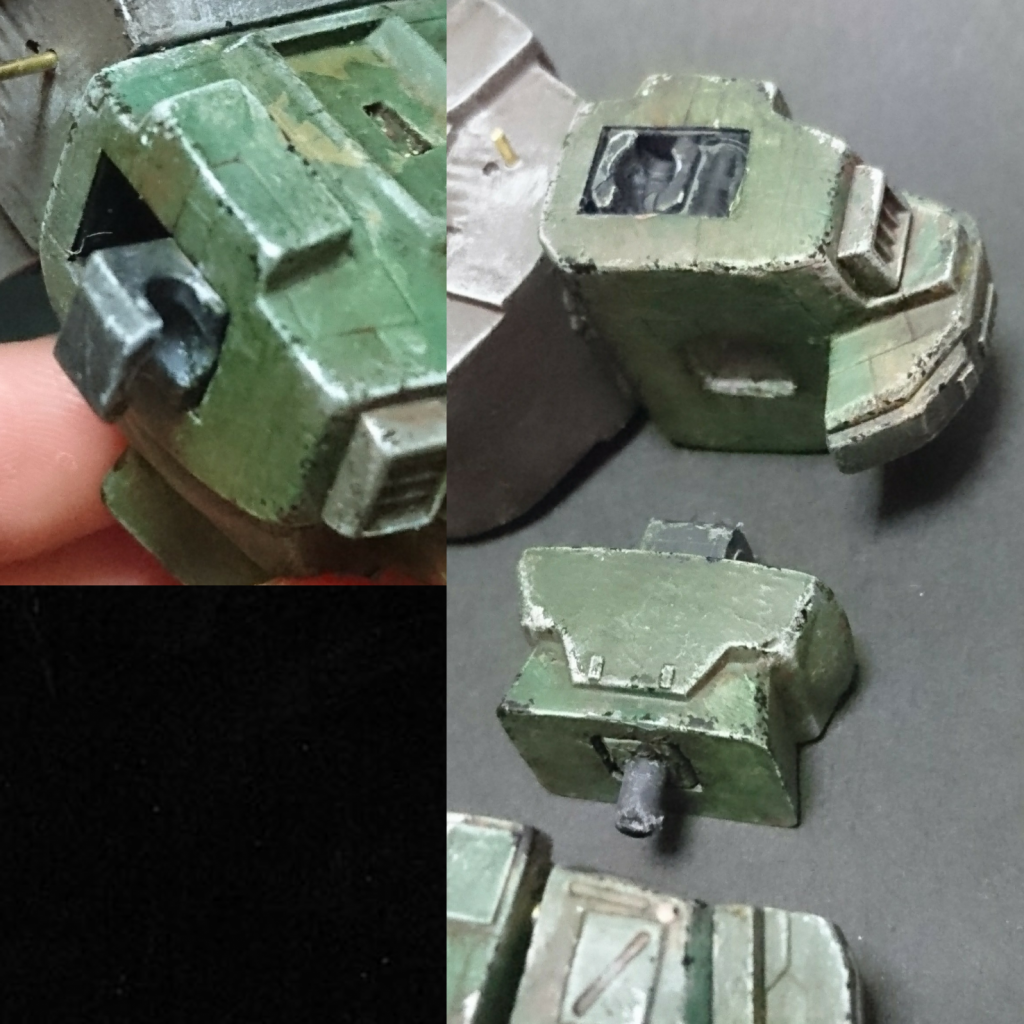 少し前かがみになって欲しかったので胴体分割したのとスナイパーライフル構えるために引き出し関節。