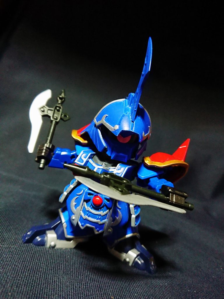 漫画版では賈詡の術中にはまり闇の血の力により暴走、馬超と決闘し倒れましたが、自我を取り戻し新たな鎧と共に復活した設定で制作しました。