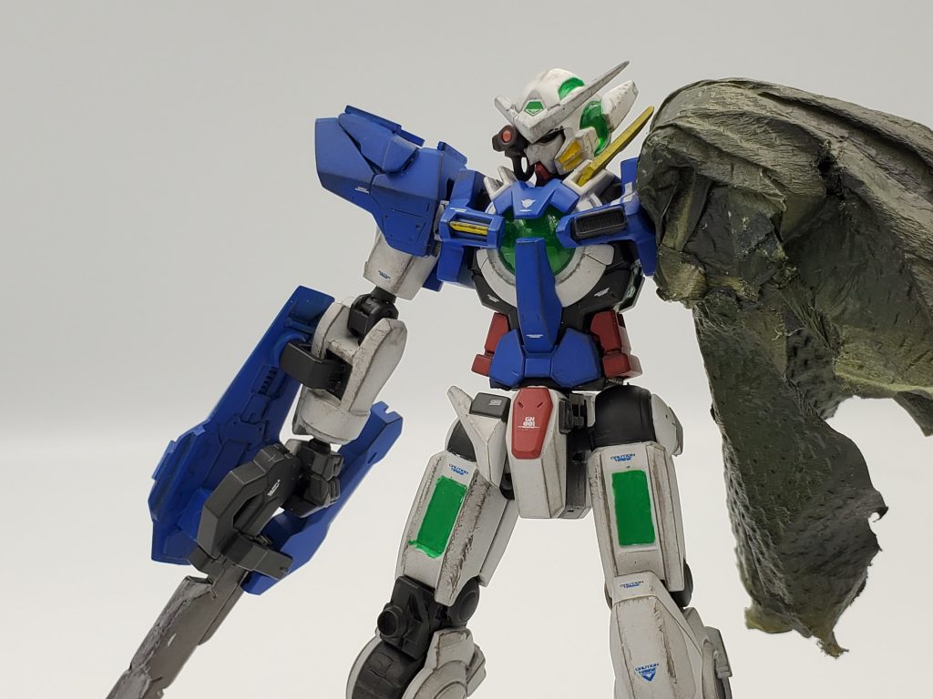 宇宙空間なのでサビや泥、土はなし。
ススとEカーボンをイメージして黒のドライブラシとパステルシャドウをかけました。