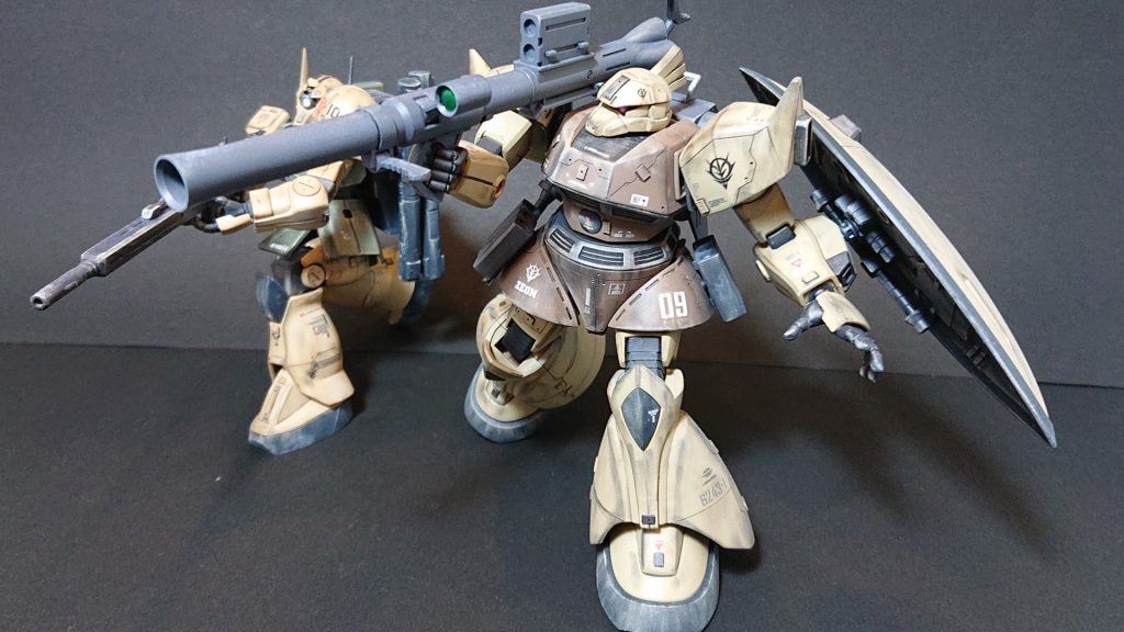 ザクⅠスナイパーと。
配色を合わせてます。もう1機、同じ配色で製作したいです。そしたら、MS1個小隊ができますね。
閲覧ありがとうございました。