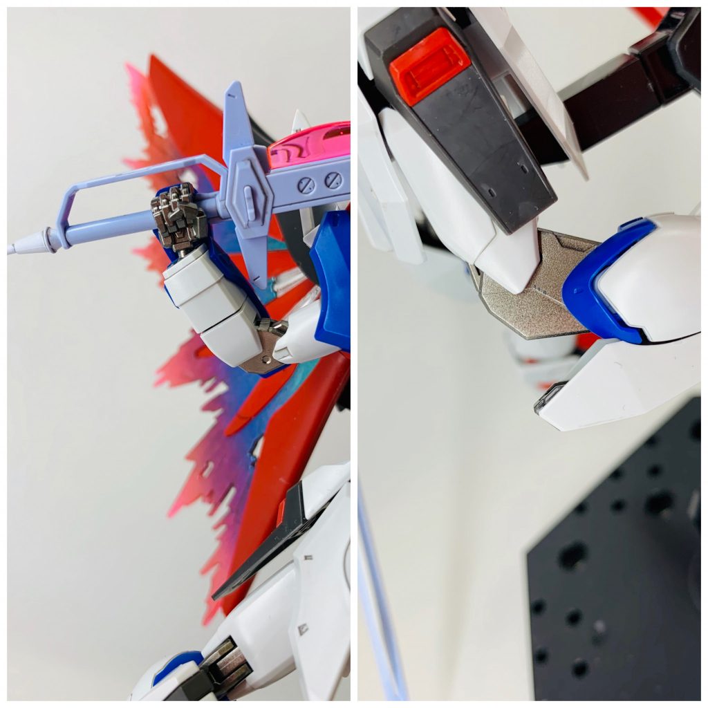 肘、膝。メッキ塗料は難しいですね...