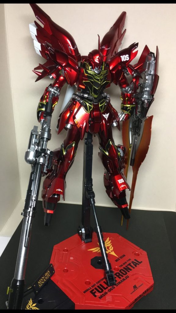 最後にクリアコートをして完成です！
ベーススタンドはアクションベースのシナンジュverを使用