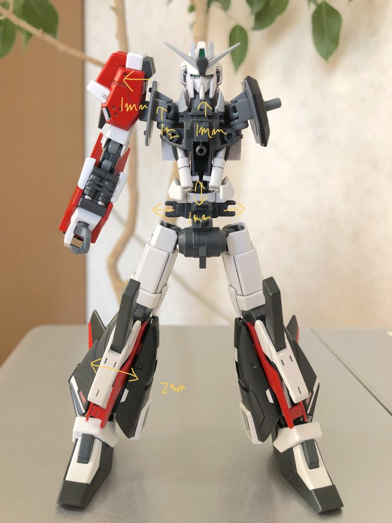 それに伴い全身のバランスも見直してます
先述の関節改造もあり怒肩にできたり、脹脛や腰を幅増しすることでバックパックの追加装備とのメリハリをとりました