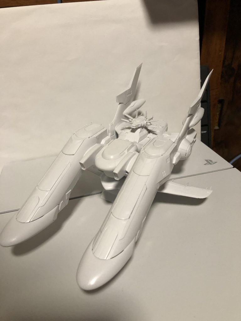 ちなみに元のキットはこんな感じです(ﾟωﾟ)
形状はかなり精密に再現されていて、作りがいはありましたね^ - ^

以上、オリジナル設定の戦艦としてですが、設定と制作工程を最後まで見ていただきありがとうございました(๑>◡<๑)