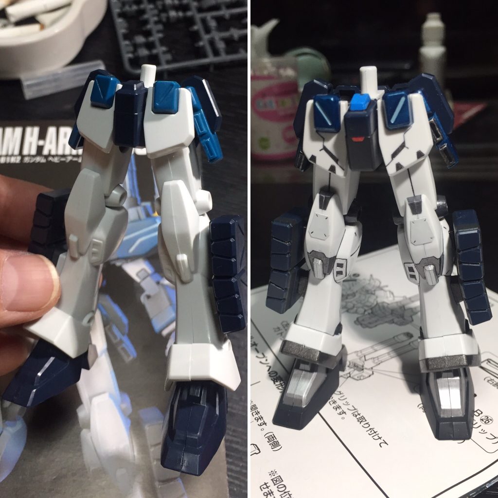 足はスジボリと膝にプラ板追加^_^