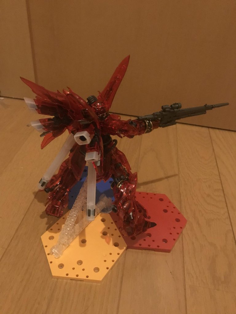 RG シナンジュ(クリア)+アクションベース5(トリコロールカラー)–2枚目/制作者：AILE