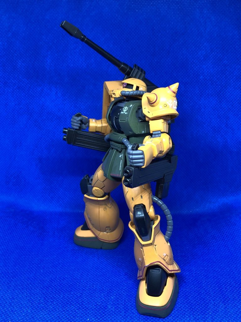 旧キットの箱絵風の精一杯上半身そらしながら撃ってる絵が対空型MSっぽくてそれを再現してみました