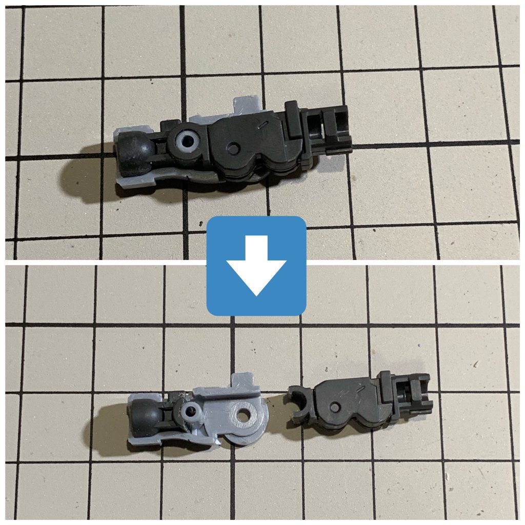 合わせ目消しの為、後ハメ加工