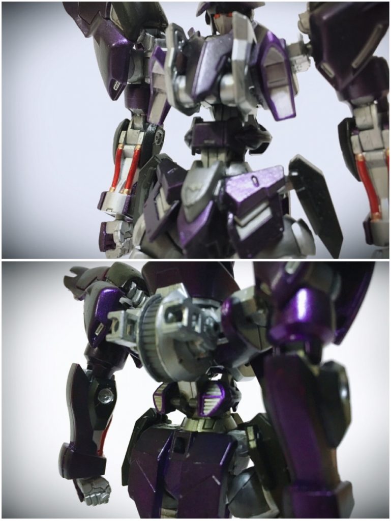 ヴァルキュリアフレームでは唯一、腹部フレームに装甲を設ける。また胸部にはコクピットを防護する凸面の大きなフレームと、肩関節部の冷却を行うダクトがある。