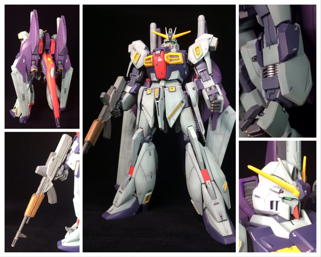 前腕部、青+赤をライトグリーン+青へ地味目のカラーリング変更。