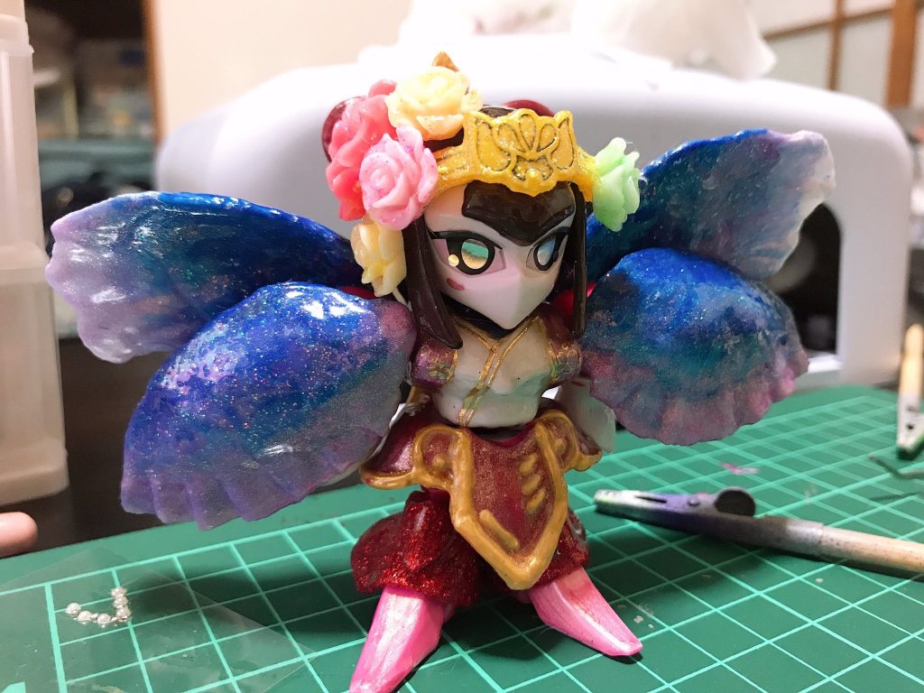 ↑髪飾りはダイソーで売ってたお花を付けてます。