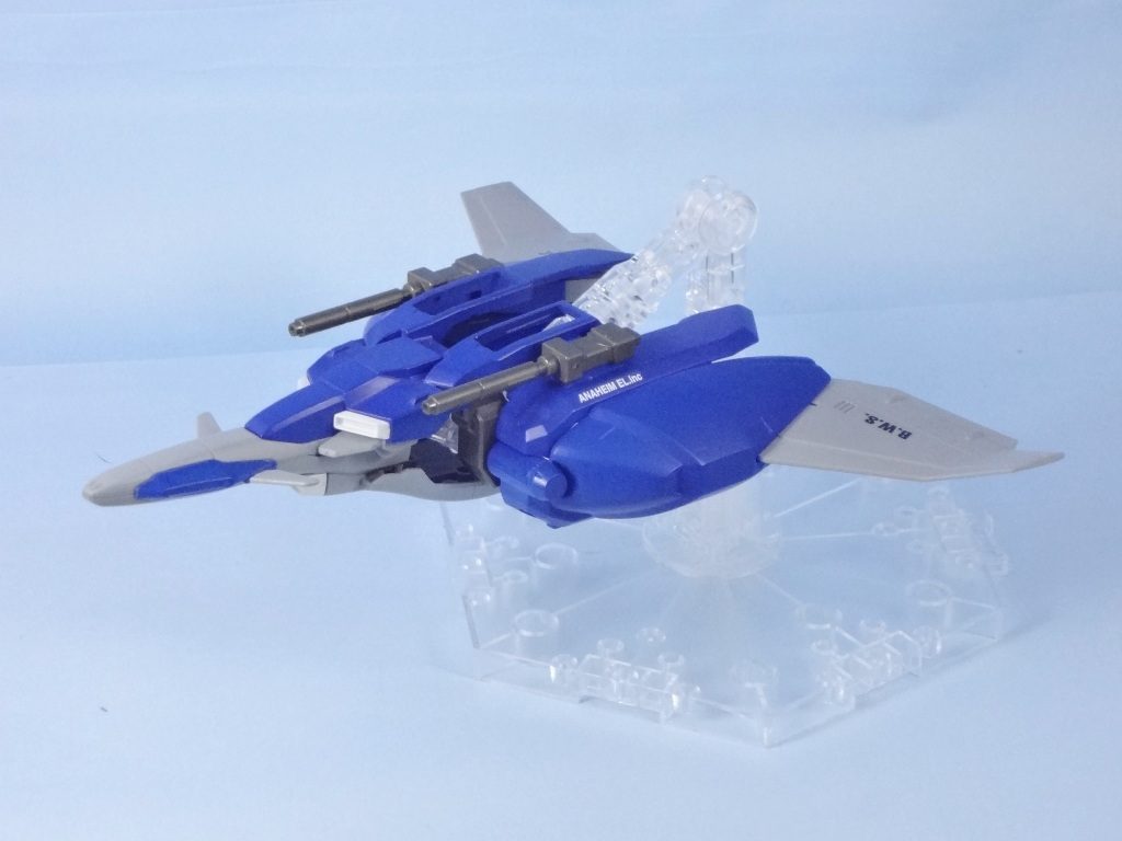 BWSのみ
正直悩みました。リ・ガズィBWSの機首そのままにするか。
Zプラスシールドを機種にするか。
中間的位置づけな機体であるため、Zプラスシールドを流用開発したとオラ設定しました