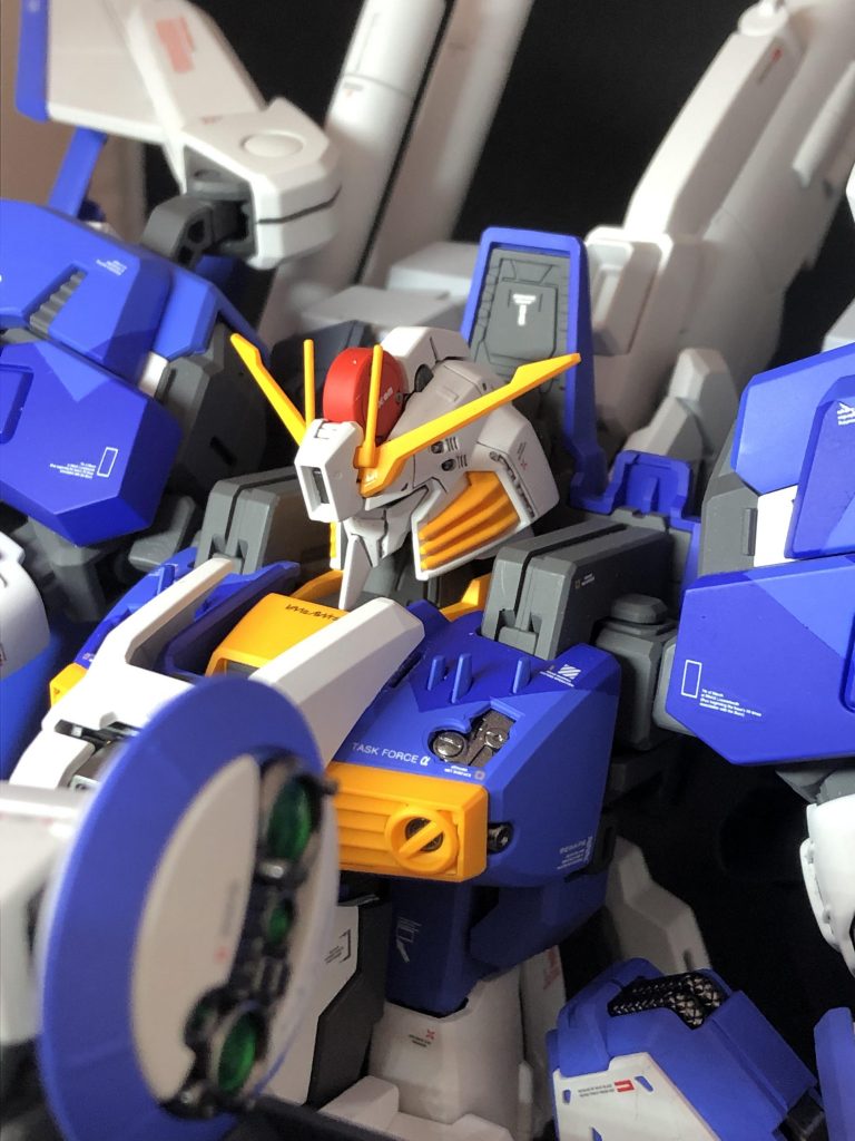 顔の周り、一部にメタリック塗装。