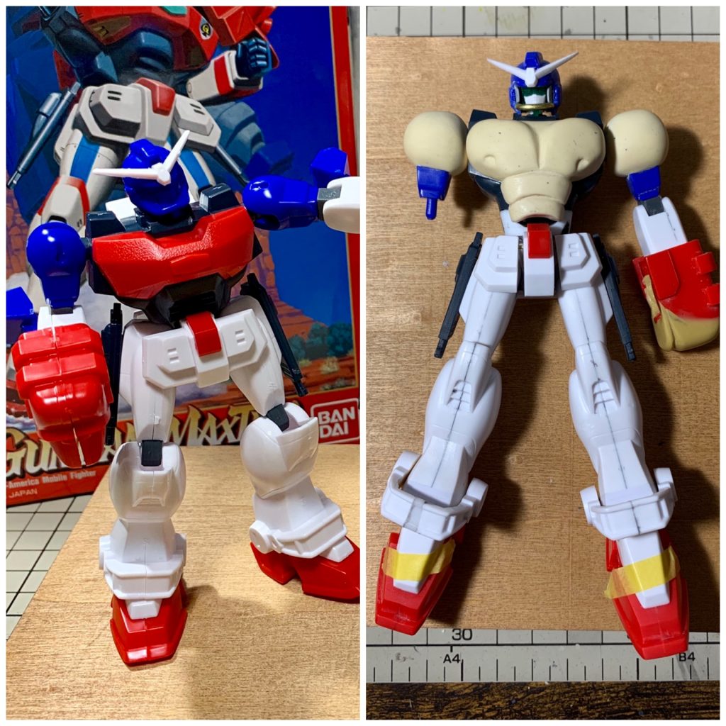 マックスター⑤
素組みとの比較です。
HGっぽいクオリティに出来たかなと(>_<)