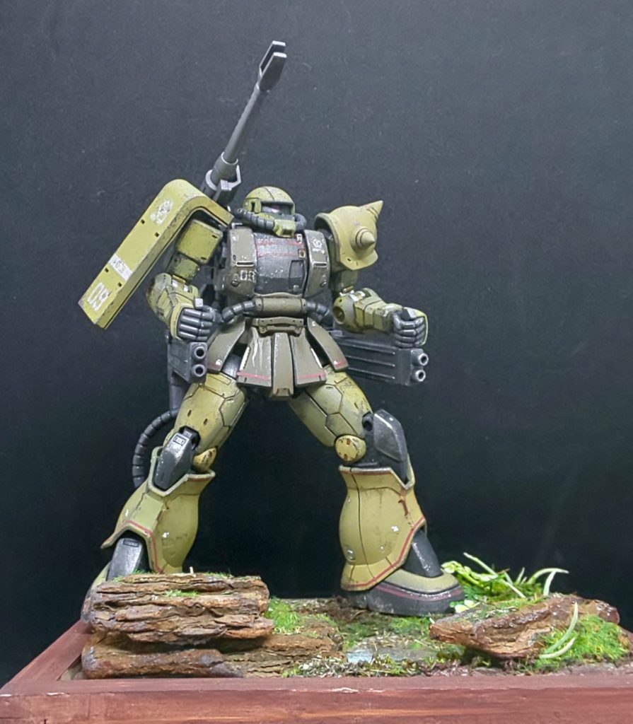 以前、
瀬川たかし先生のジオラマワークショップにて習った湿地帯ジオラマにも
乗せて見る♪