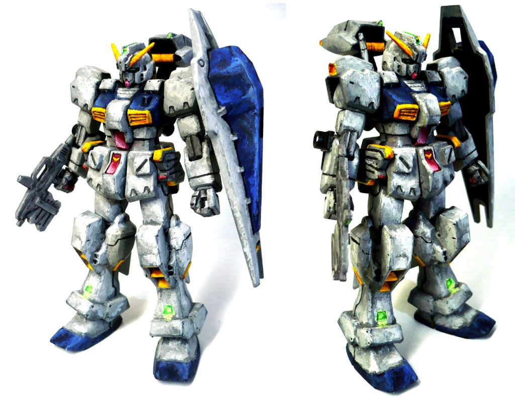 撮影最後になって思い出した通常ヘイズル改状態です。
今回は塗装途中の画像が2種類しか無かったので塗装の様子は割愛します。
下地に100円ショップの黒ラッカースプレーを噴いてから
アクリルガッシュで筆塗りしています。
最後までご覧いただきありがとうございました。