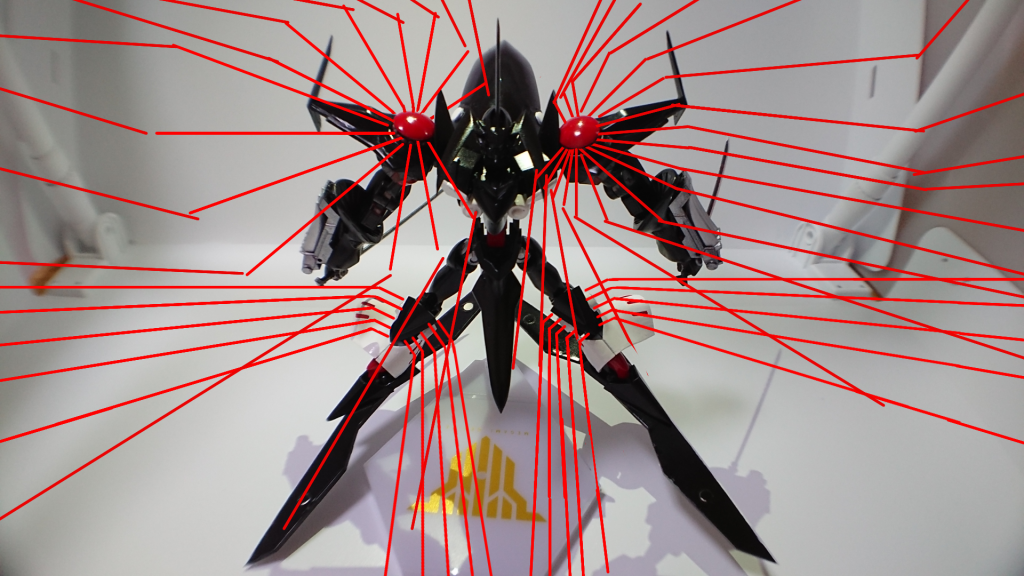 *GNホーミングレーザー*
46門を装備している。
レグナントのビームを曲げる技術を応用、縮小、少出力化して搭載している。一斉射し、多数の全てを自在に屈曲、対象を追跡する事ができる。
※写真は加工しています…雑で申し訳ない