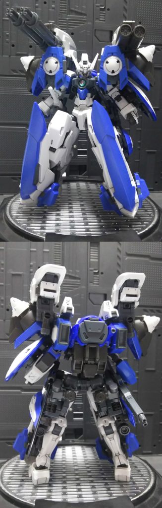 特殊装備形態
高機動装備「アヴァランチアーマー」を装備した形態。肩部大型疑似GNドライブ×2、肩部小型疑似GNドライブ×2、背面大型粒子貯蔵タンク×1、脚部粒子貯蔵タンク×2と、圧倒的なGN粒子貯蔵量を誇る。GN粒子を放出する事による超加速力と、全身を多重GNフィールドで覆う超防御力を兼ね備える。脚部大型シールドで敵を蹴り砕きながら、肩部に搭載されたGNダブルビームガトリングとGNスプレッドミサイル（火器管制はコクピット内のELSハロが担当）で敵集団を制圧する。