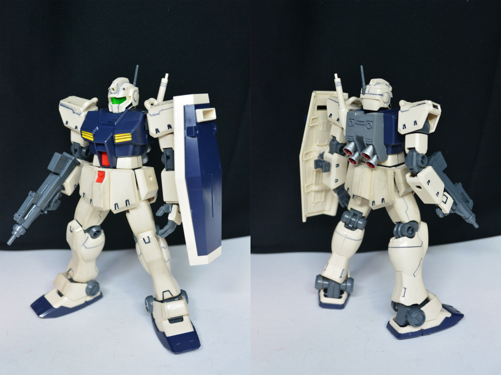 ## ジム改
本機は後期型ジムとも呼ばれています。
戦時中に様々なジムが作られた事により系統の複雑化し、それらのリセットを兼ねて後期生産型を基に開発された機体です。(公式では初期型ジムがベース)
端的に言えば決定版ジムです。
一年戦争末期にロールアウト、戦後ジムⅡ登場まで運用されました。