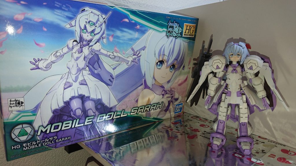 箱絵と並べて
当たり前ですが割とゴツ目の印象に
全体的なカラーリングに統一感を出す為に「ピュアホワイト」「MSパープル」で各所を塗装してます