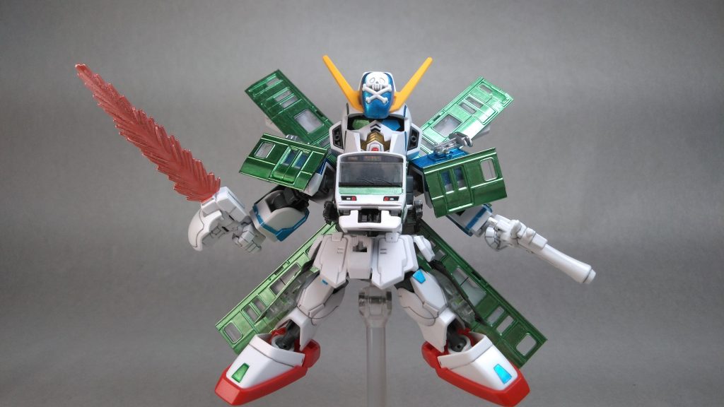 塗装は*ガンダムマーカー*(ガンダムメタブルーとメタリックイエローグリーン)を使っています