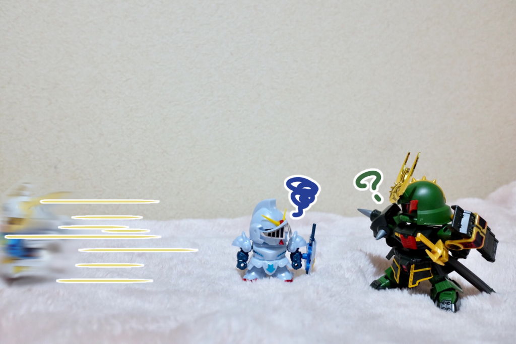 武者∀:*こわい!!!!!*
殺駆:なんで急に旧キットになったの?  テンション下がった?
騎士:いやこれは下がるでしょ