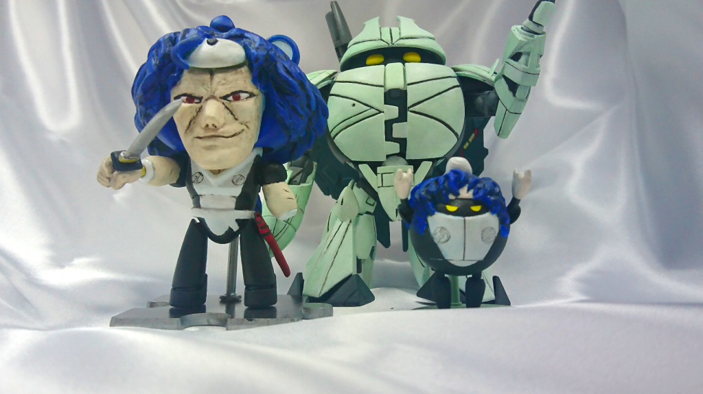 記念の3ショット。
ターンＸ関係を可愛いガンプラをベースに作るのが夢だったので、写真を撮ったときは、嬉しさで胸がいっぱいでした♪(´`*)