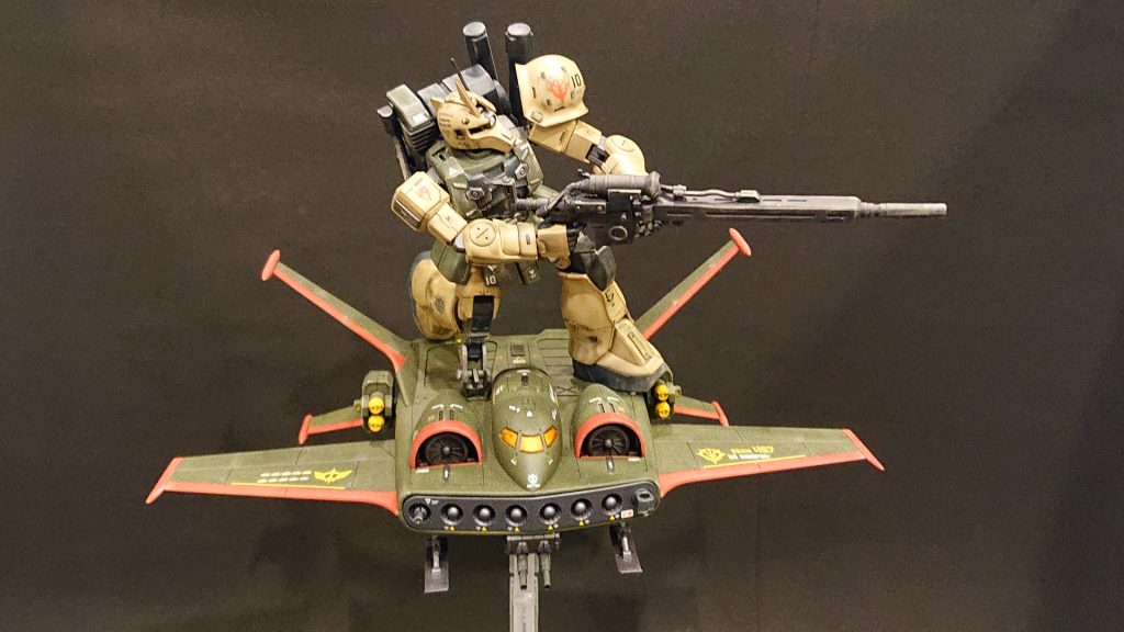 ガンダムUC  ep.4では、ファットアンクルから狙撃してましたが、ファットアンクルをスクラッチする技術は到底ありません。
そのためにドダイYSを製作したようなもの。
コレがやりたかった!