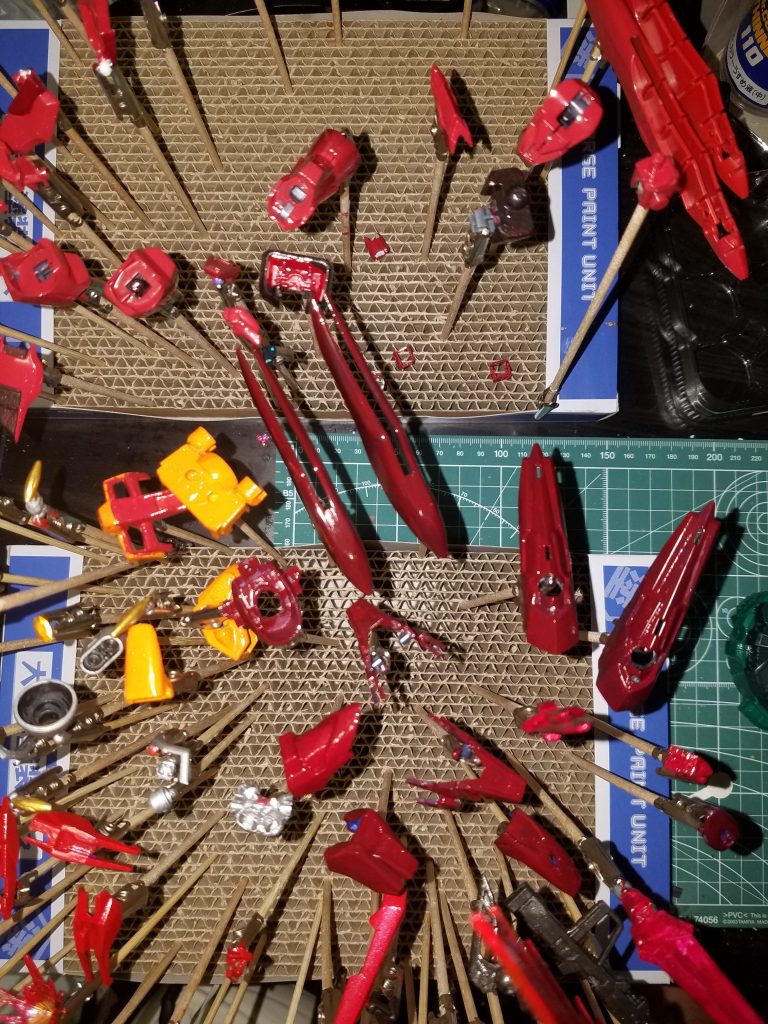 今回はエアブラシではなく筆布り