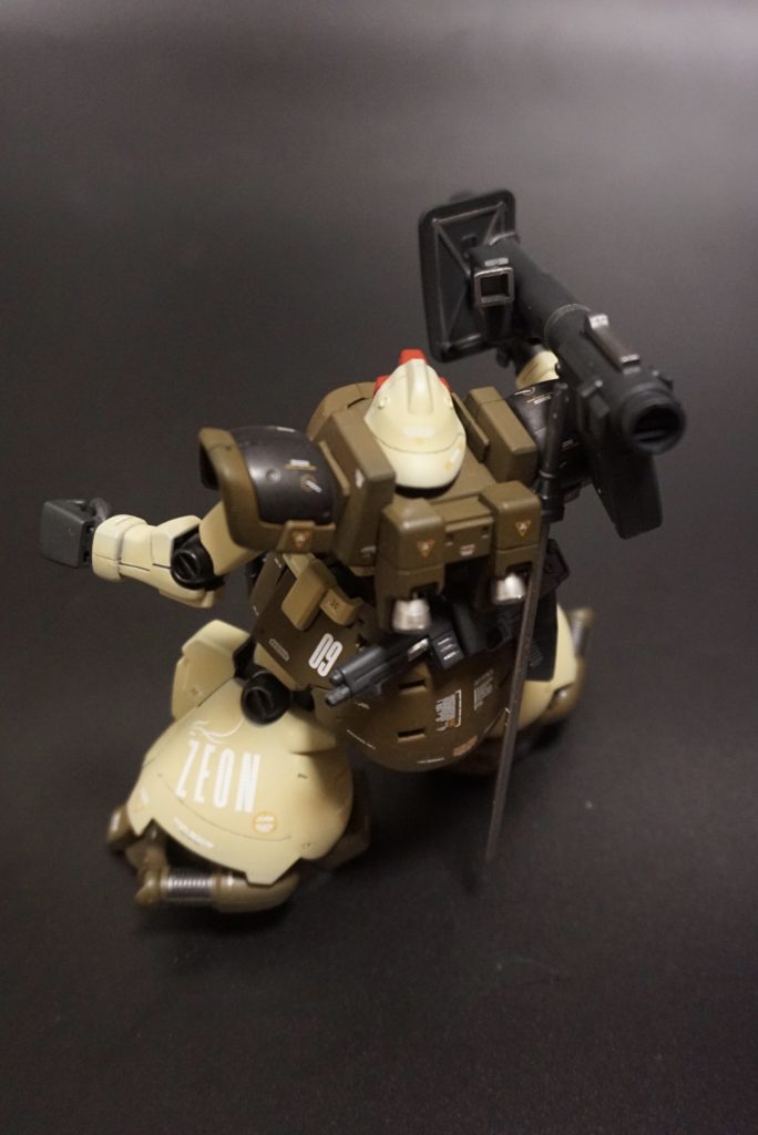 上空から僚機のドムを捉えた風