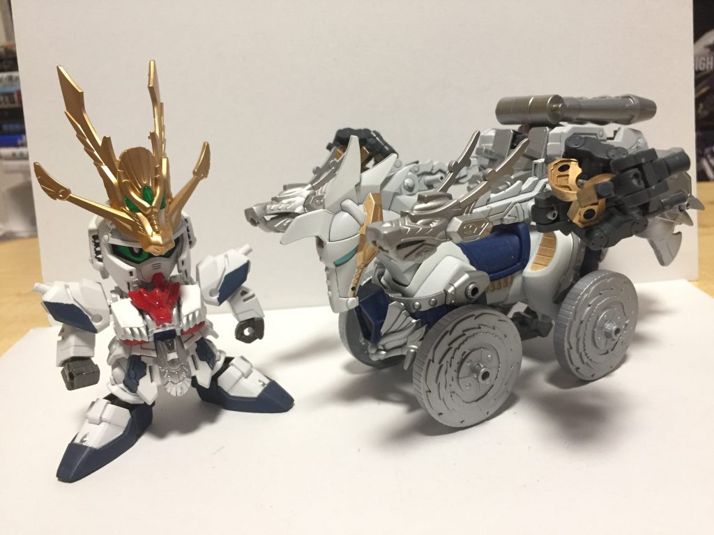 一番の大物A装備。
カラクリ戦馬 重装騎馬ブレイカー白龍。
かつて龍帝の力を手にしたと伝えられる白龍頑駄無と彼の相棒龍馬 白を模したカラクリの騎馬。機動力に優れ、２つの白龍撃を装備し強力な遠距離攻撃と龍の鉤爪を使い相手を捕らえる事も。