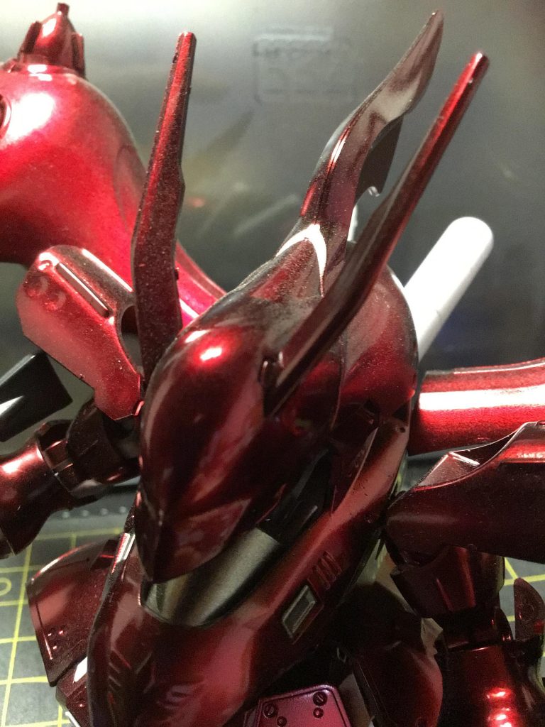 ブラック→スパークロム2をグラデーション→クリアレッド5回塗りです。