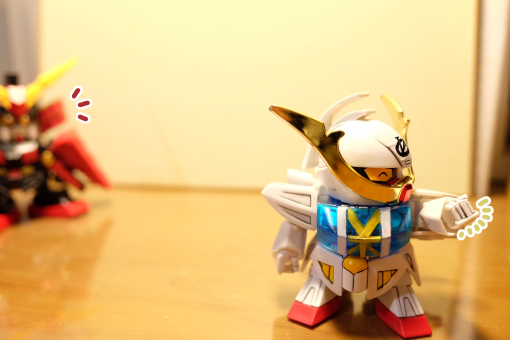 武者∀：とっさに手が出ちゃった…まだ痺れてるけど……もしかしてぼく、パンチの才能もあるのかな？