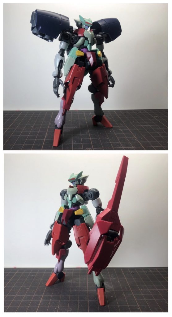 上記で紹介してきた使用素材の他に、オーガ刃-X、スローネドライ、クランシェなどのパーツも組み込んであります。

シルエットが大きく変わる２種のユニットとロマンあふれる全部のせなど
遊び心をできるだけ詰め込んでみました♪

みなさんはどの形態が好きですか？？


ガデッサ改造機「ガデッサ・ノア」の解説は以上になります！
ここまで読んでくださったみなさま、本当にありがとうございました！