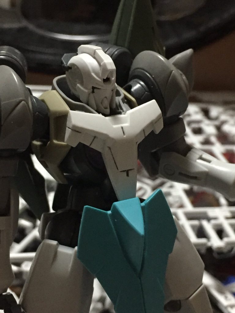 #隠し要素#
ジンクスベースの本機ですが実は、ガンダムフェイスなんです。初期型も弐型も頭部バイザーを取り外すとガンダムフェイスが現れるという突然の仮面要素!
ガンダムフェイスには、ナドレとレギルスを使用してます。