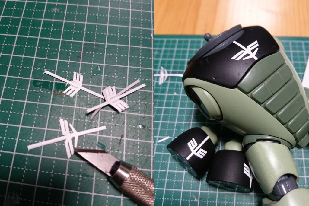 袖の模様はカッティングシートで再現しています。