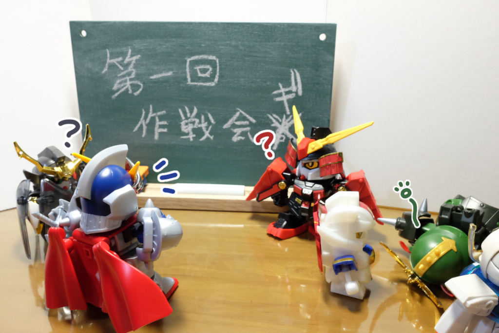 烈火:とりあえず、まず説明して欲しいのでござるが、なんでお主らは三機で行動しているんでござるか?  共通点はなさそうでござるが
武者デス:確かにそれは気になったな。まあ、オレらも共通点らしい共通点はないけどね…
騎士:それは私から説明しますね