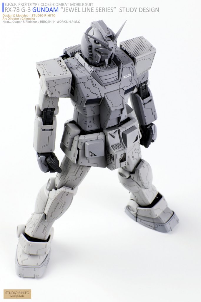 ■右肩天板は一部開口し、別キットディテール+プラ板ディテールやパイピングでディテールアップ側面断面にもギザギザディテールを入れレイヤー構造化