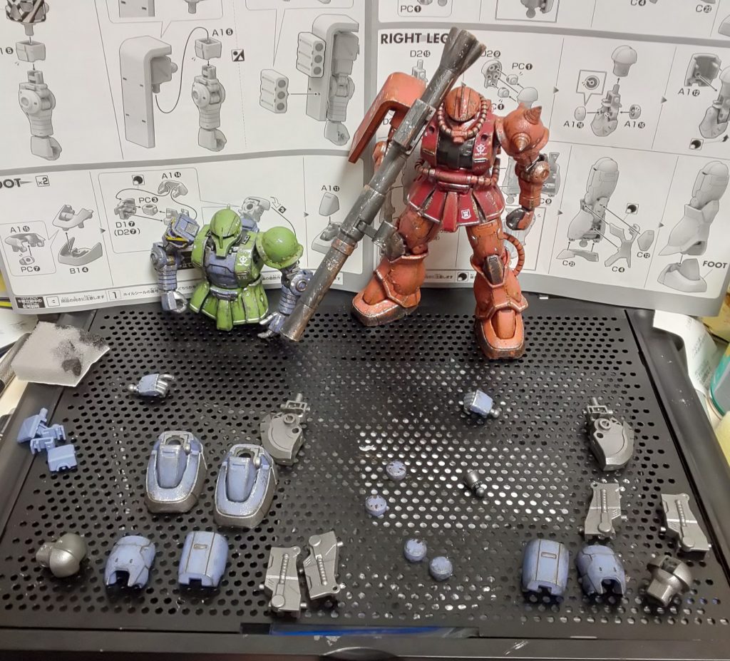 焼き鉄色でスポンジチッピング♪