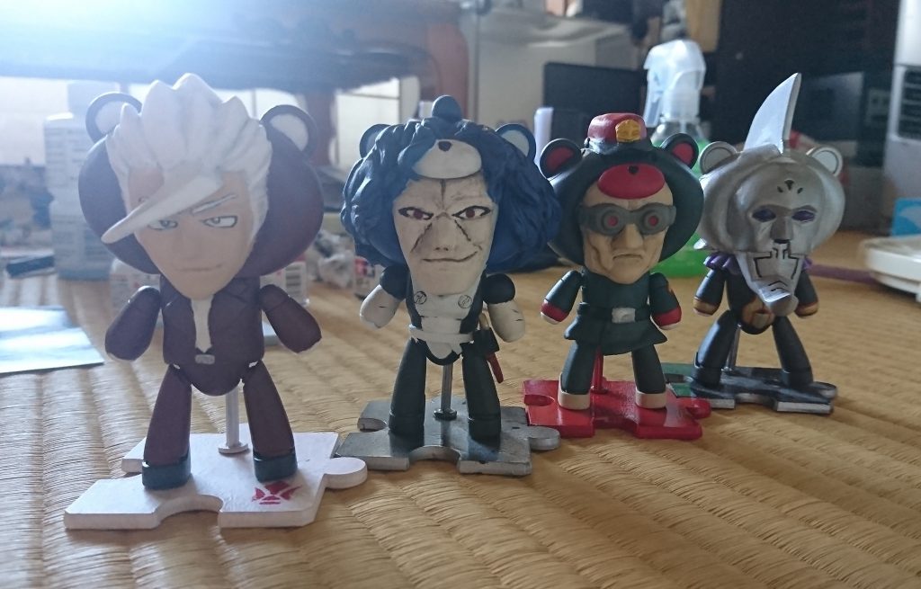 完成した直後に撮った写真。
この子ら、元はみんな“キャラッガイ フミナ”なんだぜ？？女の子だったんだぜ？？信じられないだろ？(´・ω・)