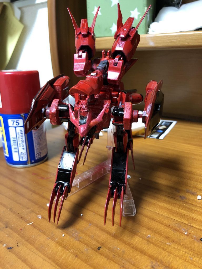 前傾姿勢にして、頭を回転して前に持ってきます。