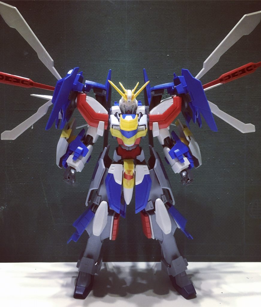 初期段階。
当初はGガンダムのウデを使う予定でしたが、後にダブルオーダイバーへ。
ニークラッシャーもまだなし。
頭部はGガンダムをママ使おうとしてました。