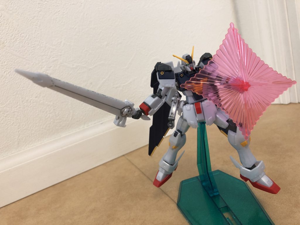 武装は、勇者の剣(ムラマサバスター)、煌鏡の盾(ビームシールド)、フィストピストル(バスターガン)
ムラマサバスターはハンドガード部を切断して、銃使用時に持ちやすくしました