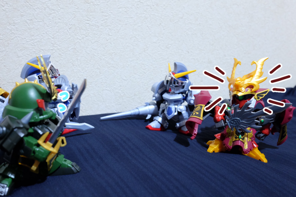 司馬懿:我が名は天熾鵬司馬懿サザビー! 闇将軍の復活を試図し、参上つかまつった
殺駆:やはり私の部下ではなかったんだな!
司馬懿:気づいていたくせに…