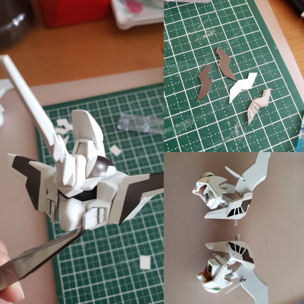 ゼオライマーの特徴的な模様を描く力量がなかったので、ハセガワの極薄シートを使って表現してみましたがこれが扱いやすくて正解でした(笑)