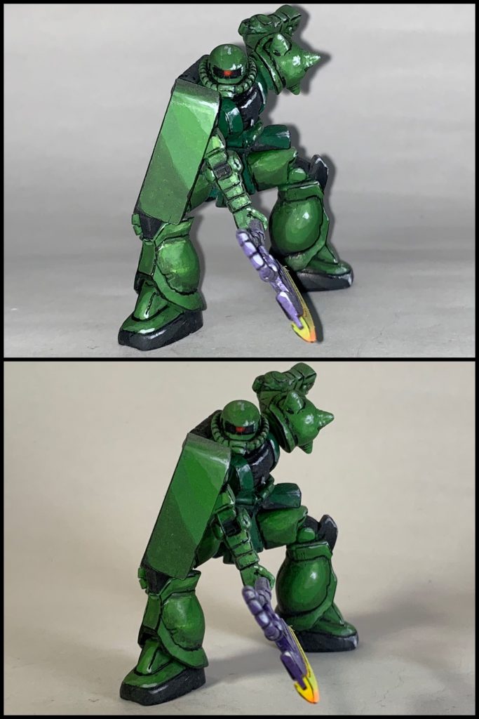 ガシャプラ量産型ザクⅡ イラスト風塗装–4枚目/制作者：sawat1203 / さわてぃー