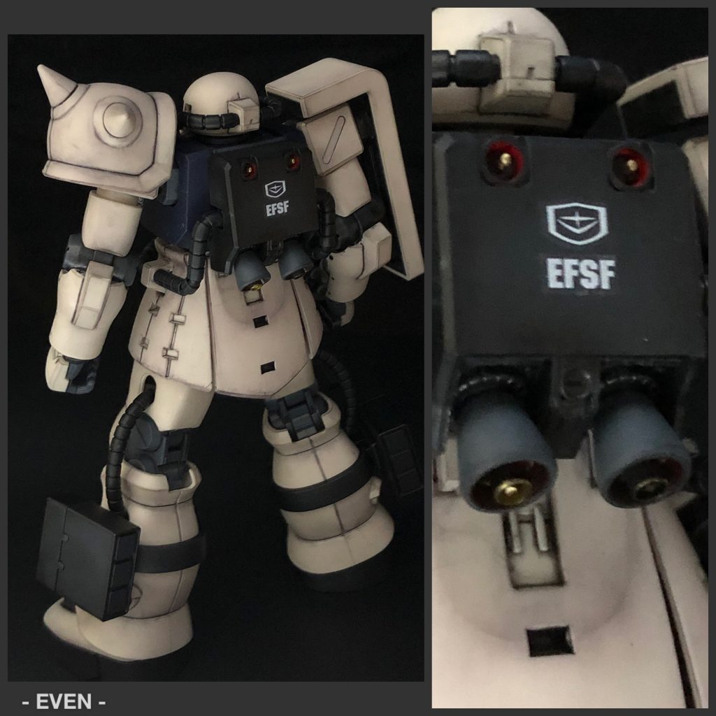 バック。バーニアをハトメとTピンでお手軽ディティールアップしました。