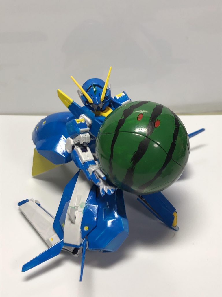 昨日作ったスイカハロとツーショット