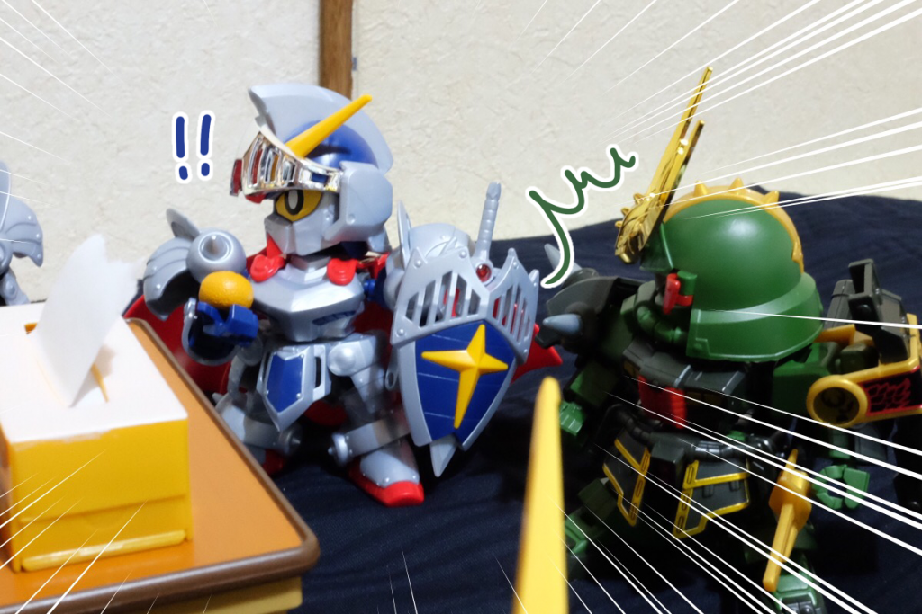 騎士:もしかして、*私の子供か!?*
殺駆:*お前子供いたのか!?*
騎士:*いないけど言ってみた!*