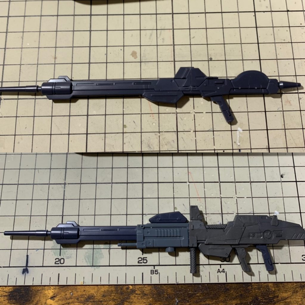 ビームライフルを切って貼ってで作成しました!!